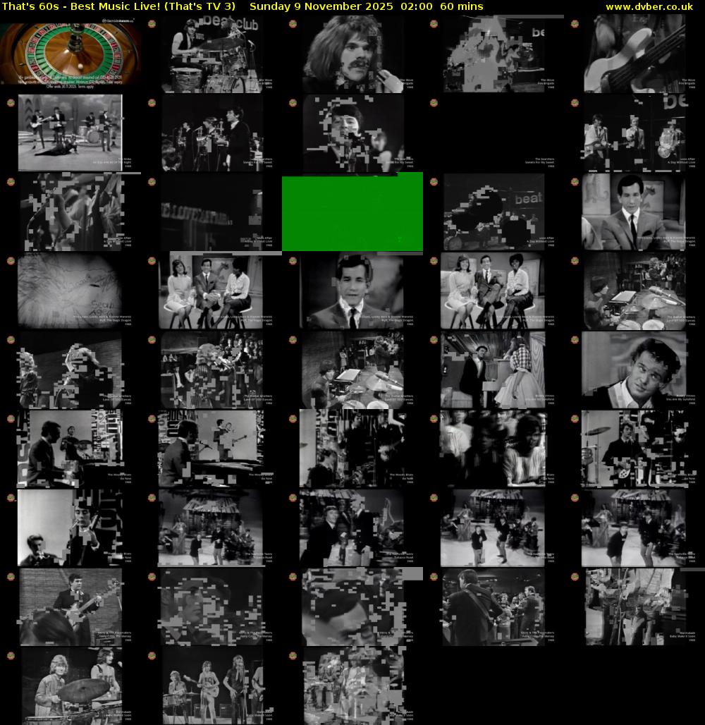 That's 60s - Best Music Live! (That's TV 3) Sunday 9 November 2025 02:00 - 03:00