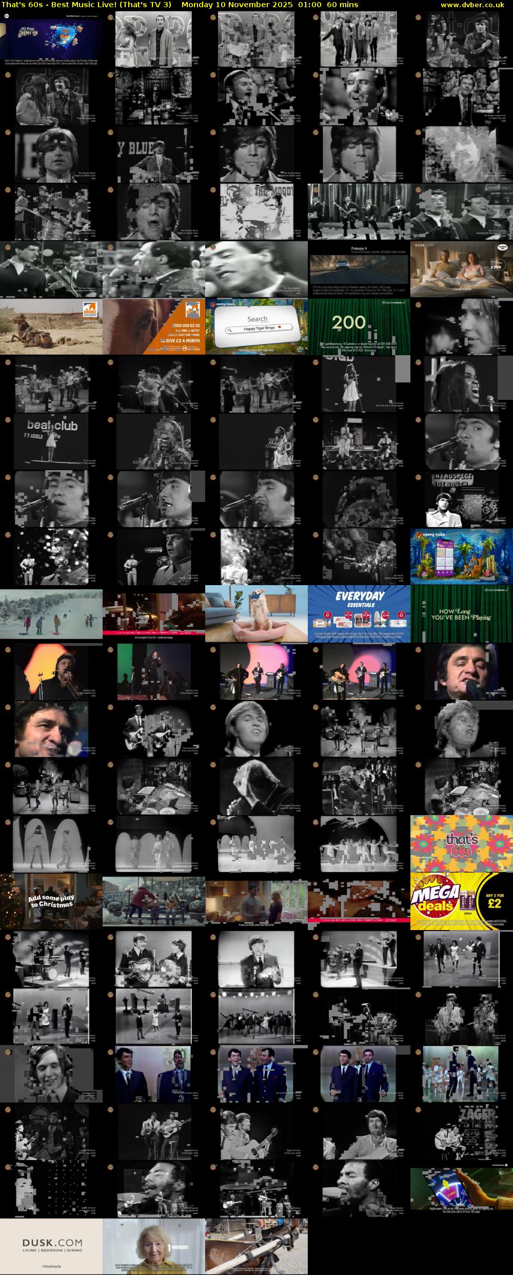 That's 60s - Best Music Live! (That's TV 3) Monday 10 November 2025 01:00 - 02:00