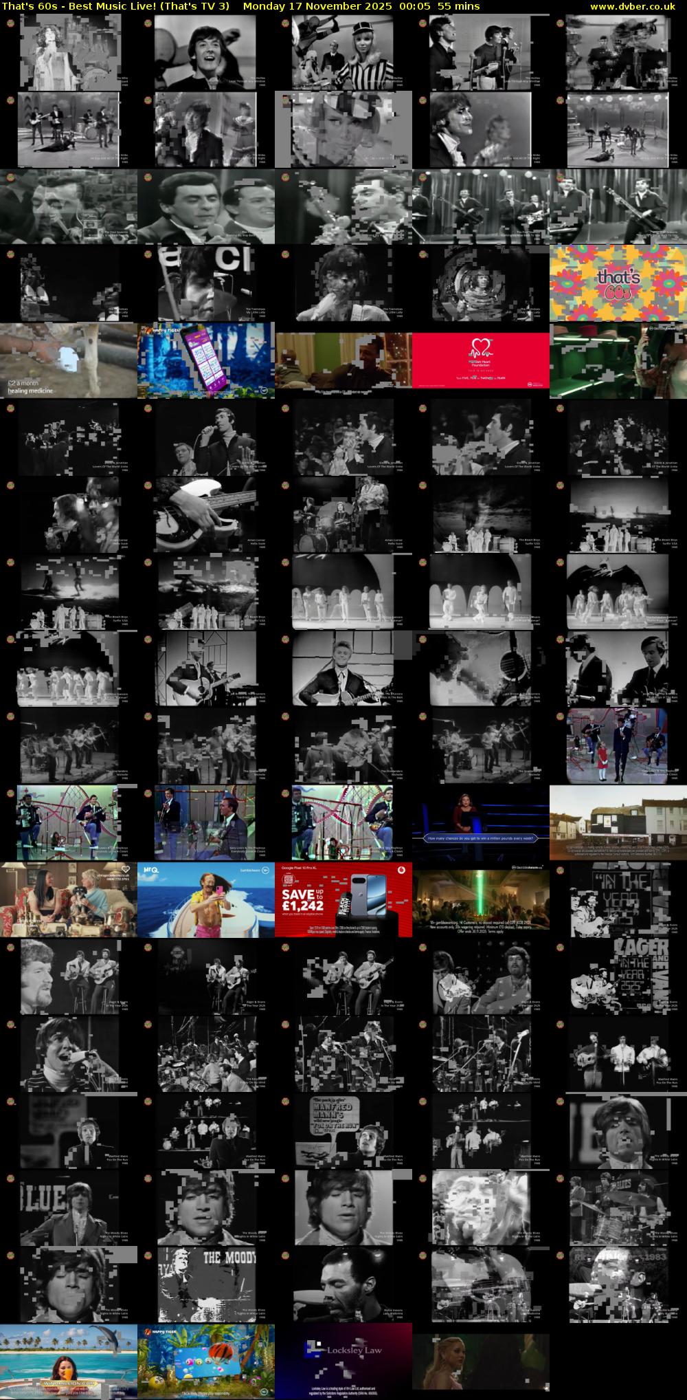 That's 60s - Best Music Live! (That's TV 3) Monday 17 November 2025 00:05 - 01:00