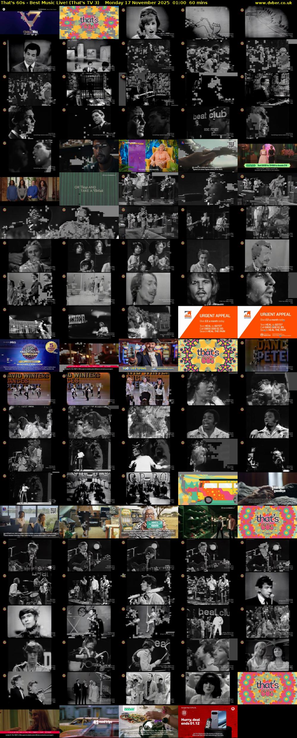 That's 60s - Best Music Live! (That's TV 3) Monday 17 November 2025 01:00 - 02:00