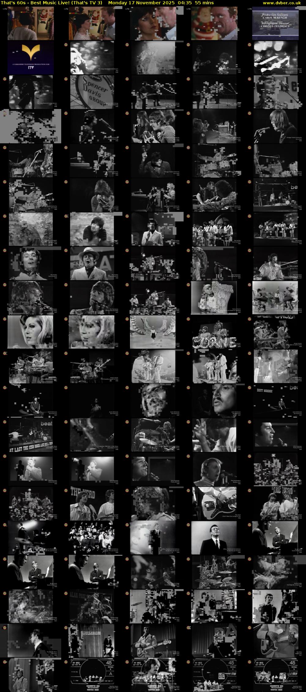 That's 60s - Best Music Live! (That's TV 3) Monday 17 November 2025 04:35 - 05:30