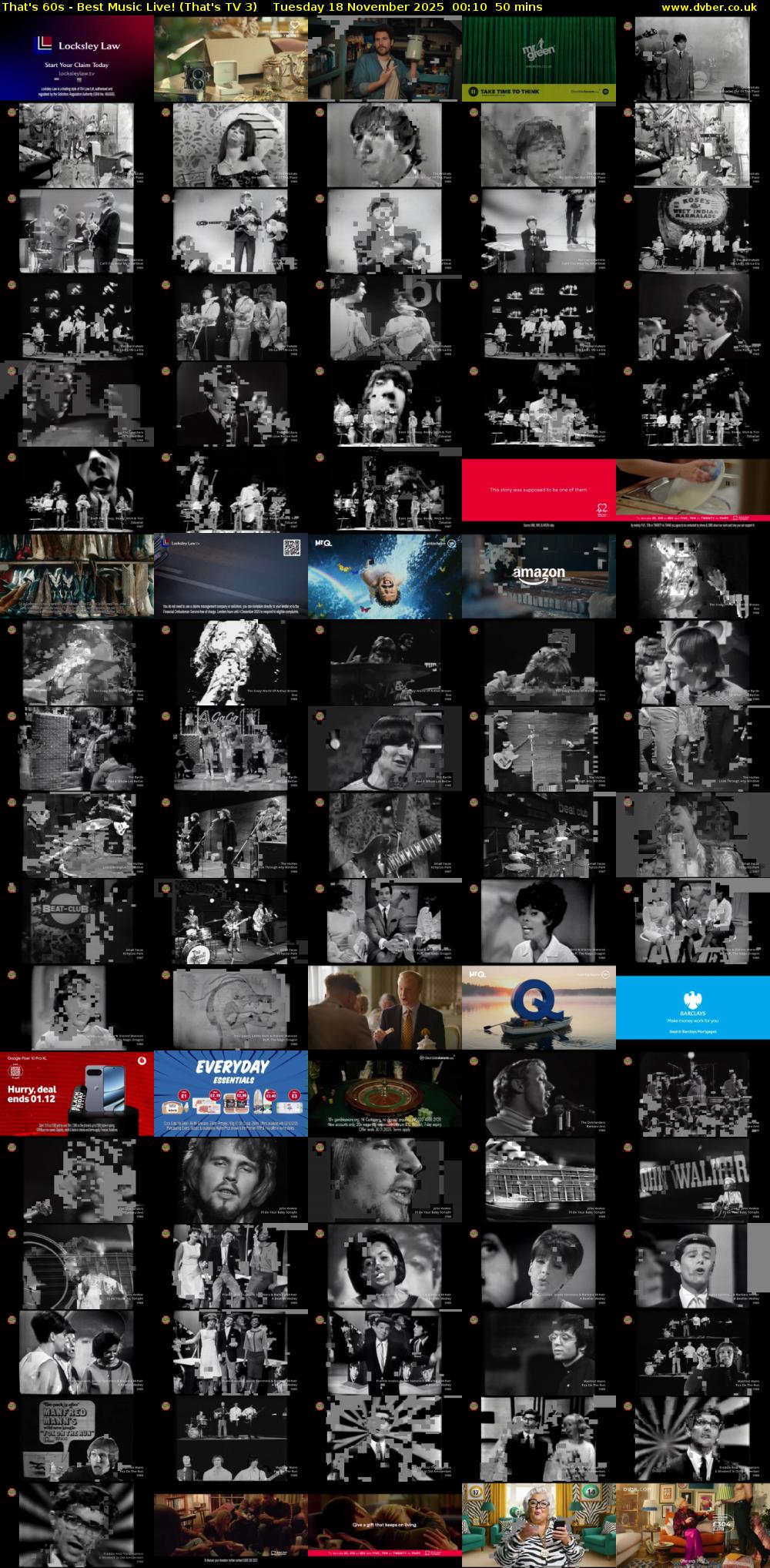 That's 60s - Best Music Live! (That's TV 3) Tuesday 18 November 2025 00:10 - 01:00