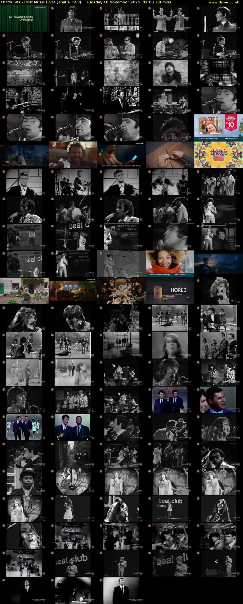 That's 60s - Best Music Live! (That's TV 3) Tuesday 18 November 2025 02:00 - 03:00