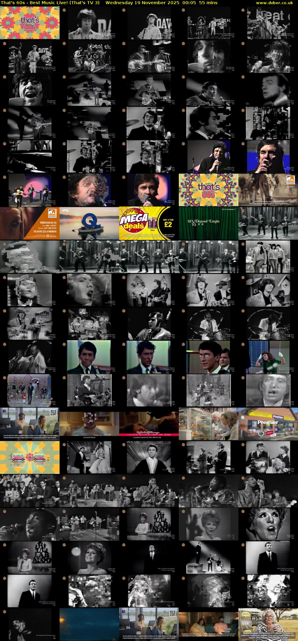 That's 60s - Best Music Live! (That's TV 3) Wednesday 19 November 2025 00:05 - 01:00