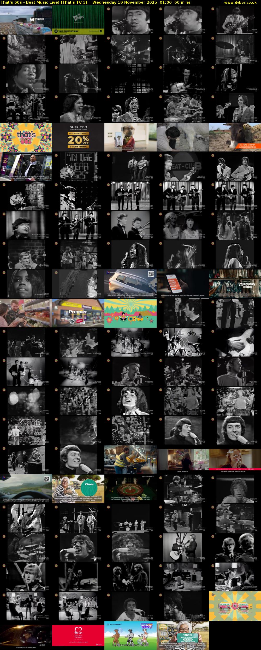 That's 60s - Best Music Live! (That's TV 3) Wednesday 19 November 2025 01:00 - 02:00