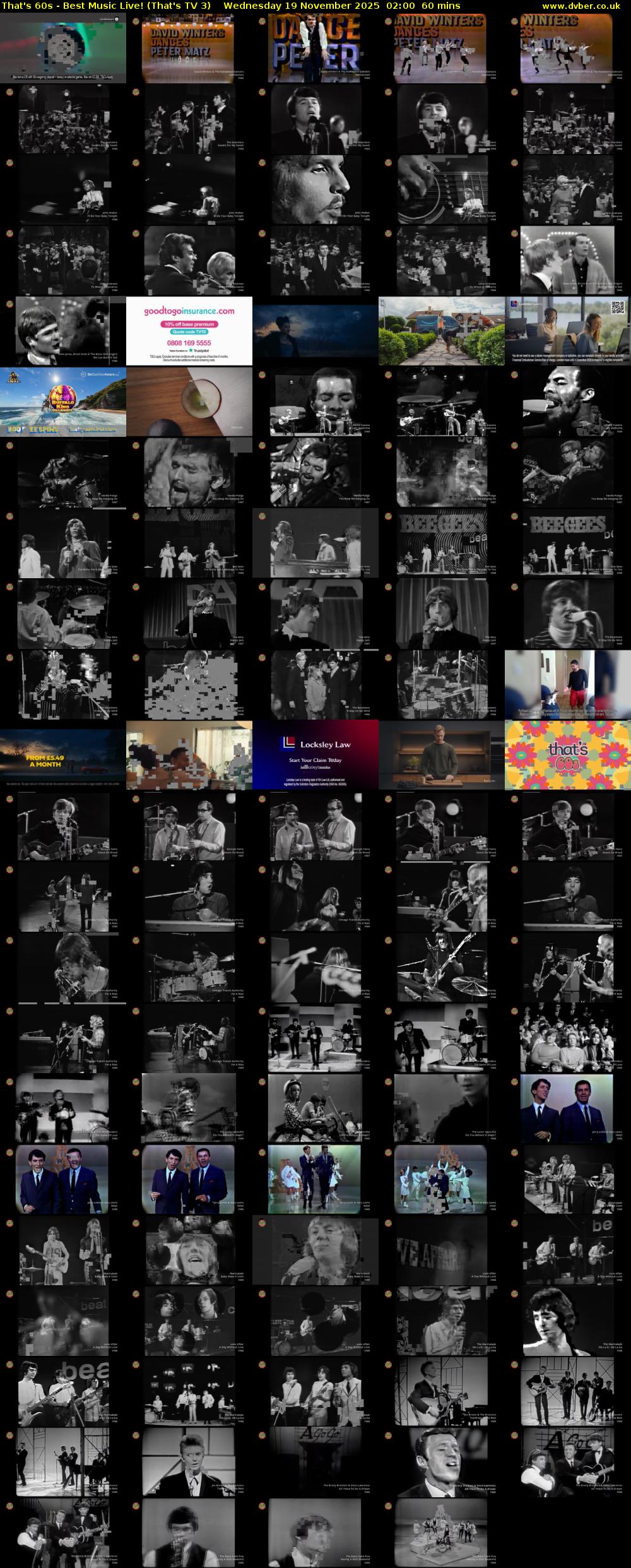 That's 60s - Best Music Live! (That's TV 3) Wednesday 19 November 2025 02:00 - 03:00