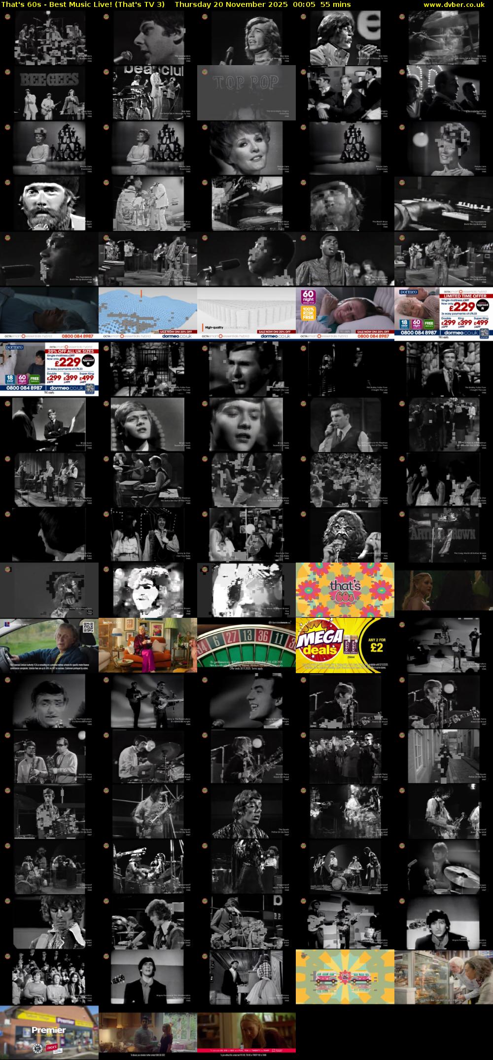 That's 60s - Best Music Live! (That's TV 3) Thursday 20 November 2025 00:05 - 01:00