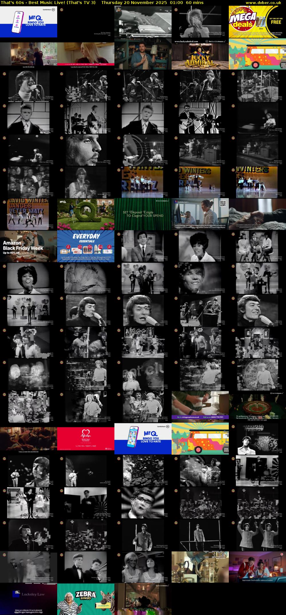 That's 60s - Best Music Live! (That's TV 3) Thursday 20 November 2025 01:00 - 02:00