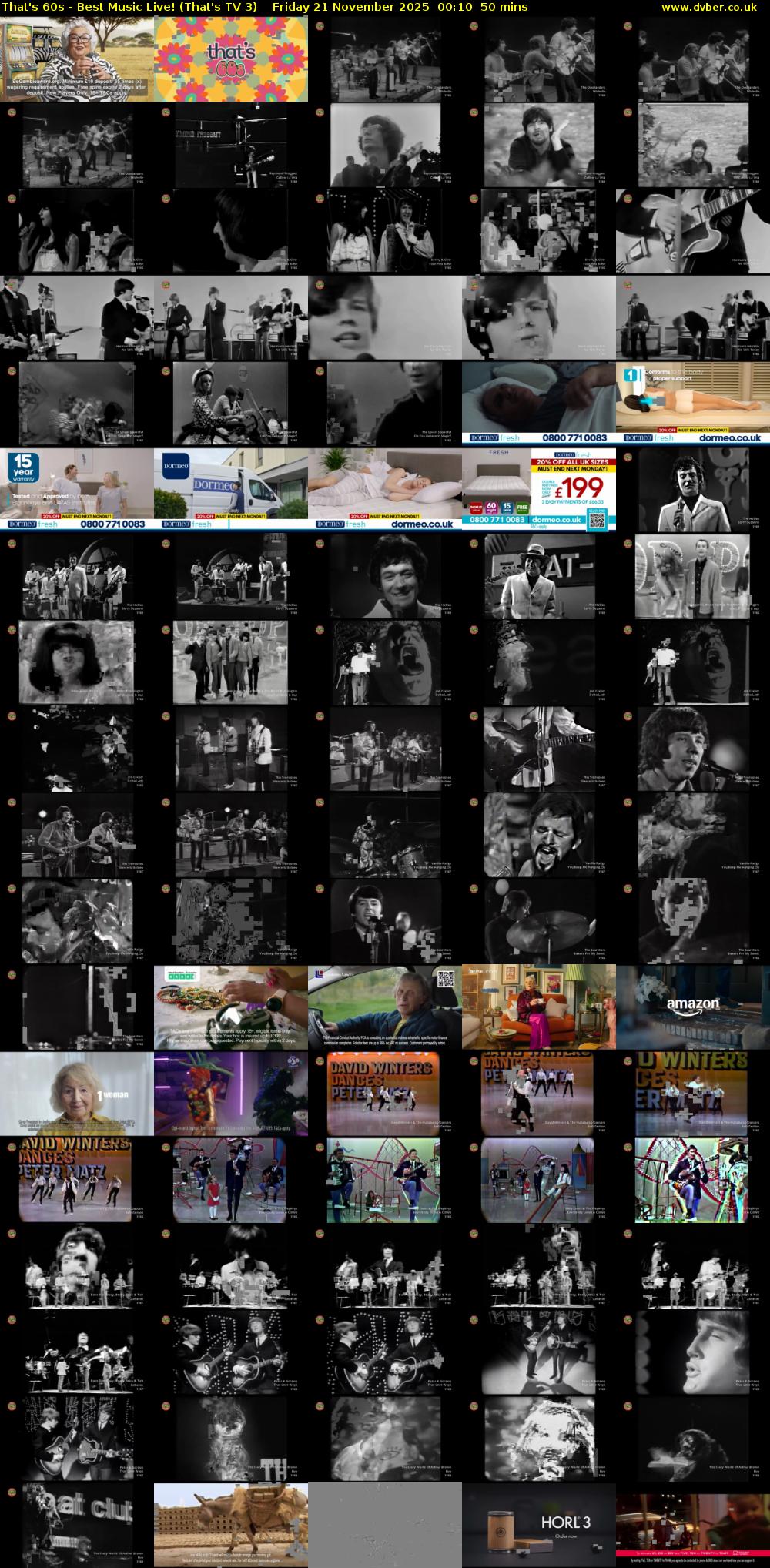 That's 60s - Best Music Live! (That's TV 3) Friday 21 November 2025 00:10 - 01:00