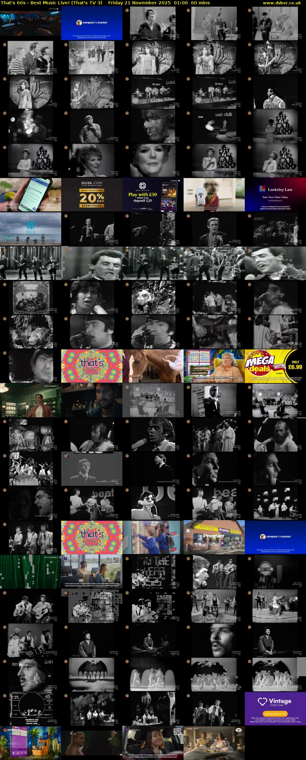 That's 60s - Best Music Live! (That's TV 3) Friday 21 November 2025 01:00 - 02:00