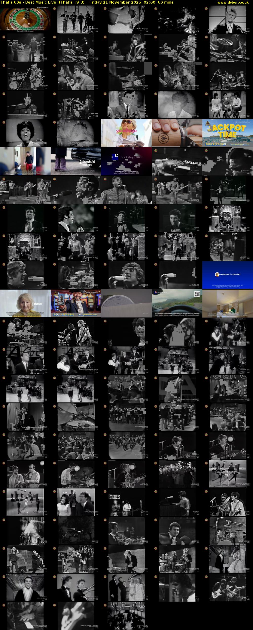 That's 60s - Best Music Live! (That's TV 3) Friday 21 November 2025 02:00 - 03:00