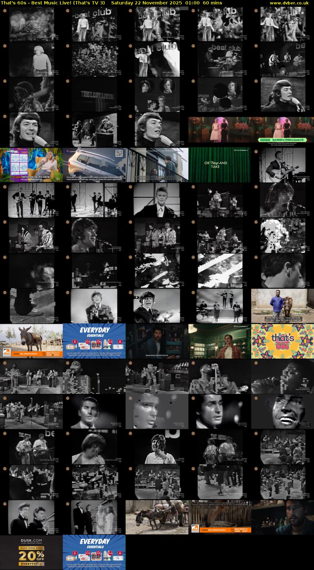That's 60s - Best Music Live! (That's TV 3) Saturday 22 November 2025 01:00 - 02:00