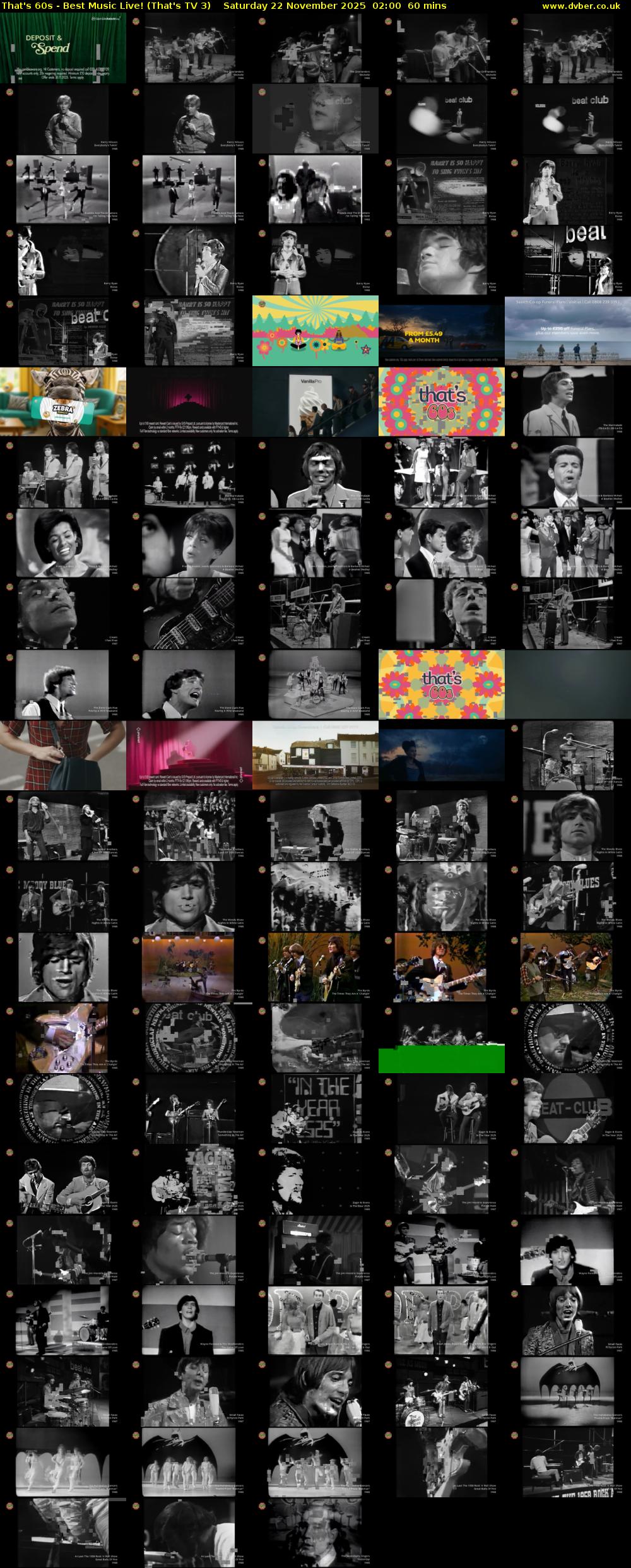 That's 60s - Best Music Live! (That's TV 3) Saturday 22 November 2025 02:00 - 03:00