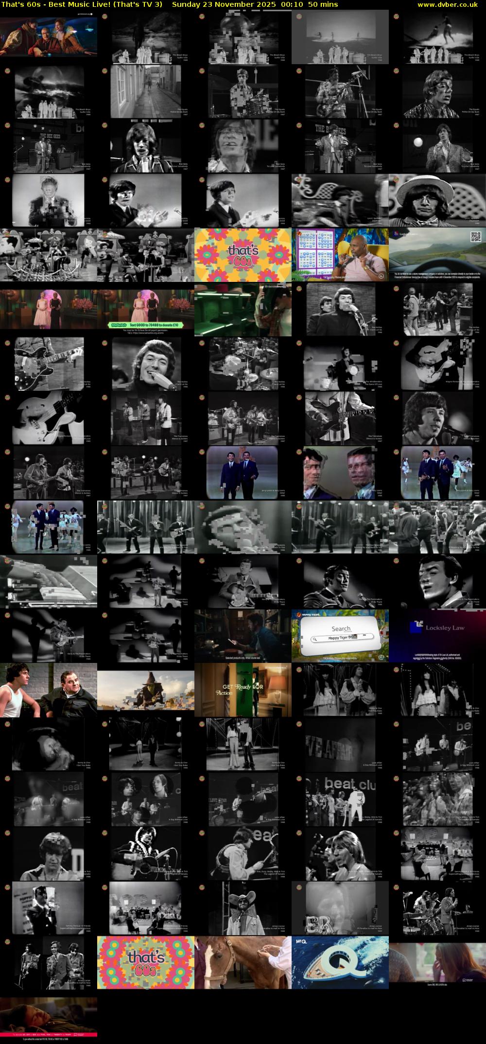 That's 60s - Best Music Live! (That's TV 3) Sunday 23 November 2025 00:10 - 01:00