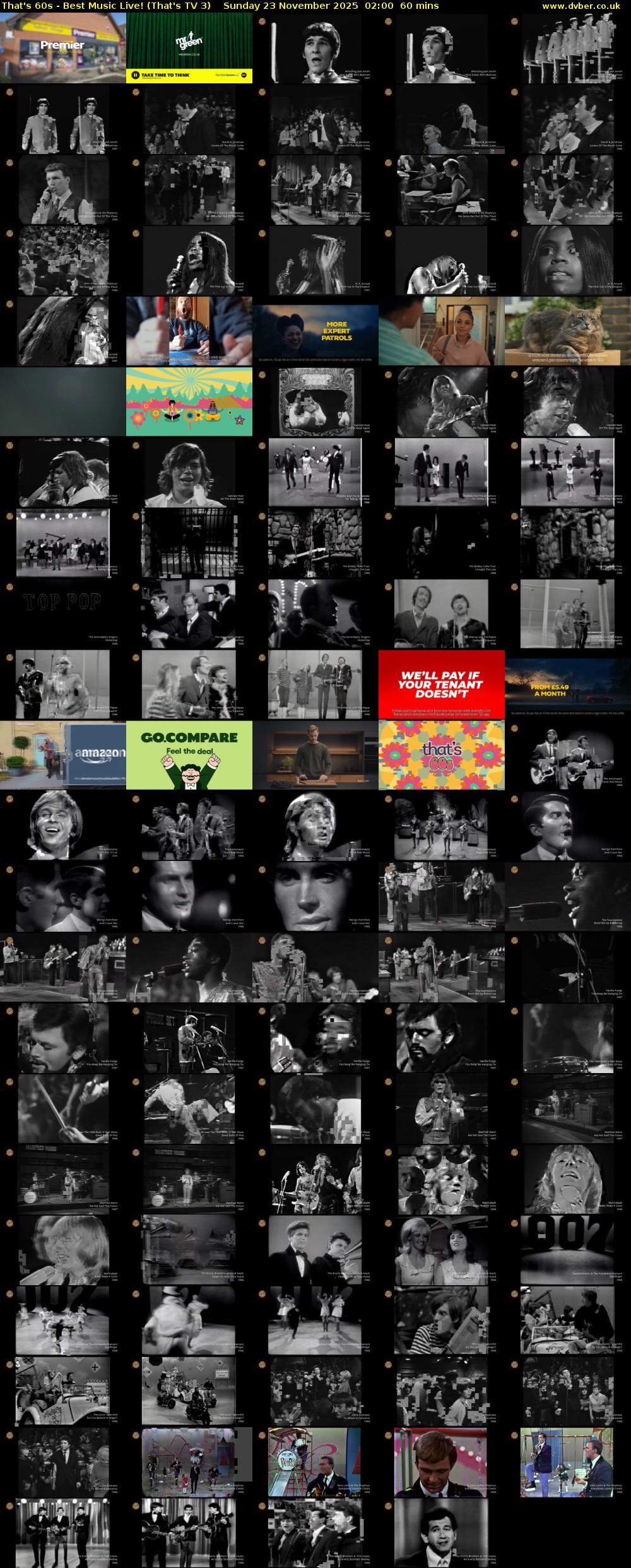 That's 60s - Best Music Live! (That's TV 3) Sunday 23 November 2025 02:00 - 03:00
