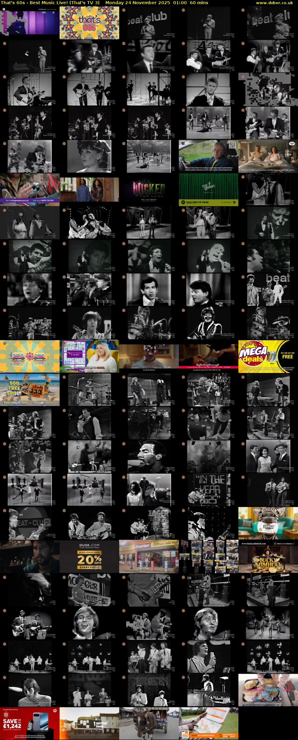 That's 60s - Best Music Live! (That's TV 3) Monday 24 November 2025 01:00 - 02:00