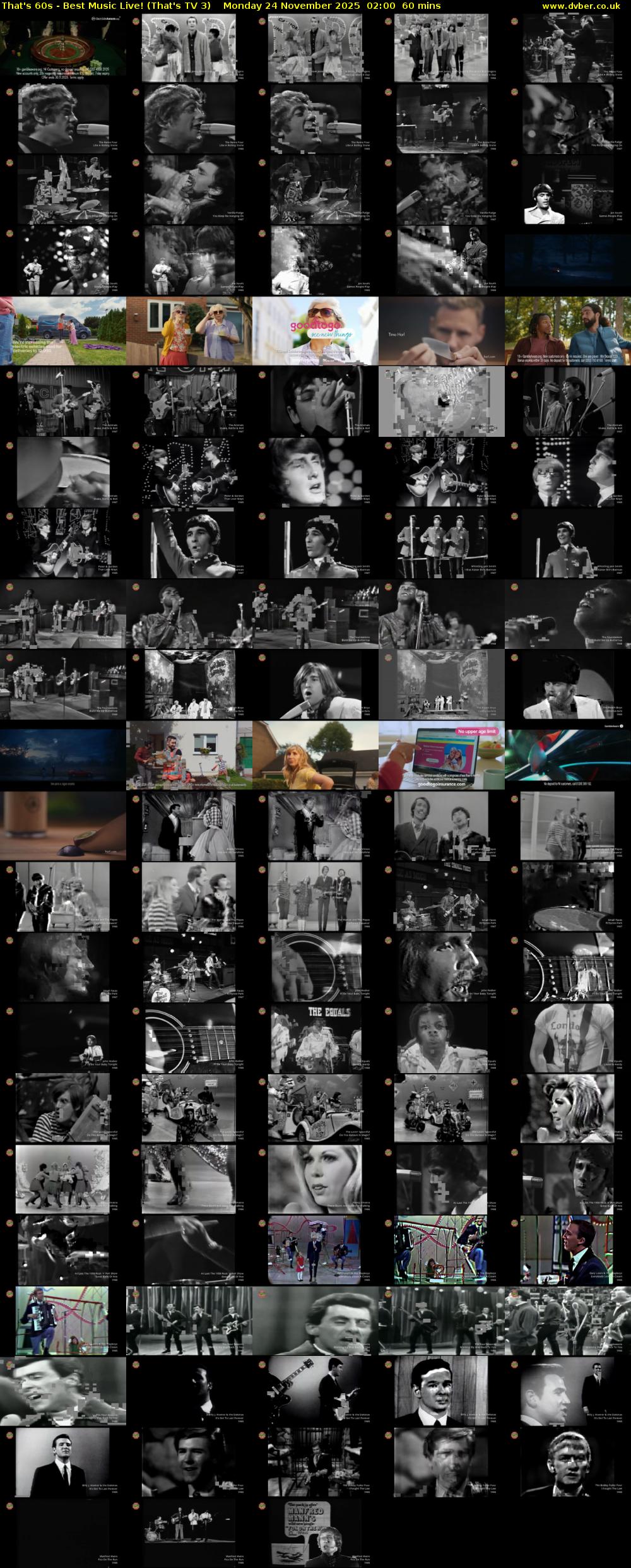 That's 60s - Best Music Live! (That's TV 3) Monday 24 November 2025 02:00 - 03:00