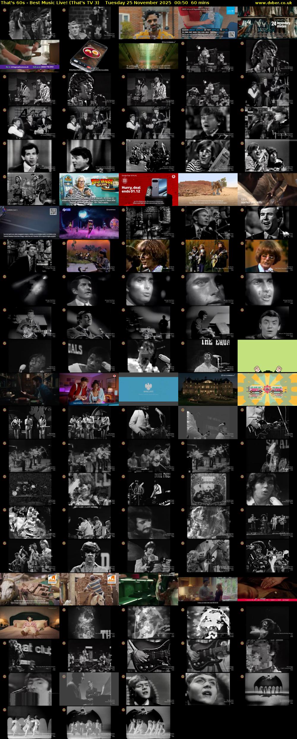 That's 60s - Best Music Live! (That's TV 3) Tuesday 25 November 2025 00:50 - 01:50