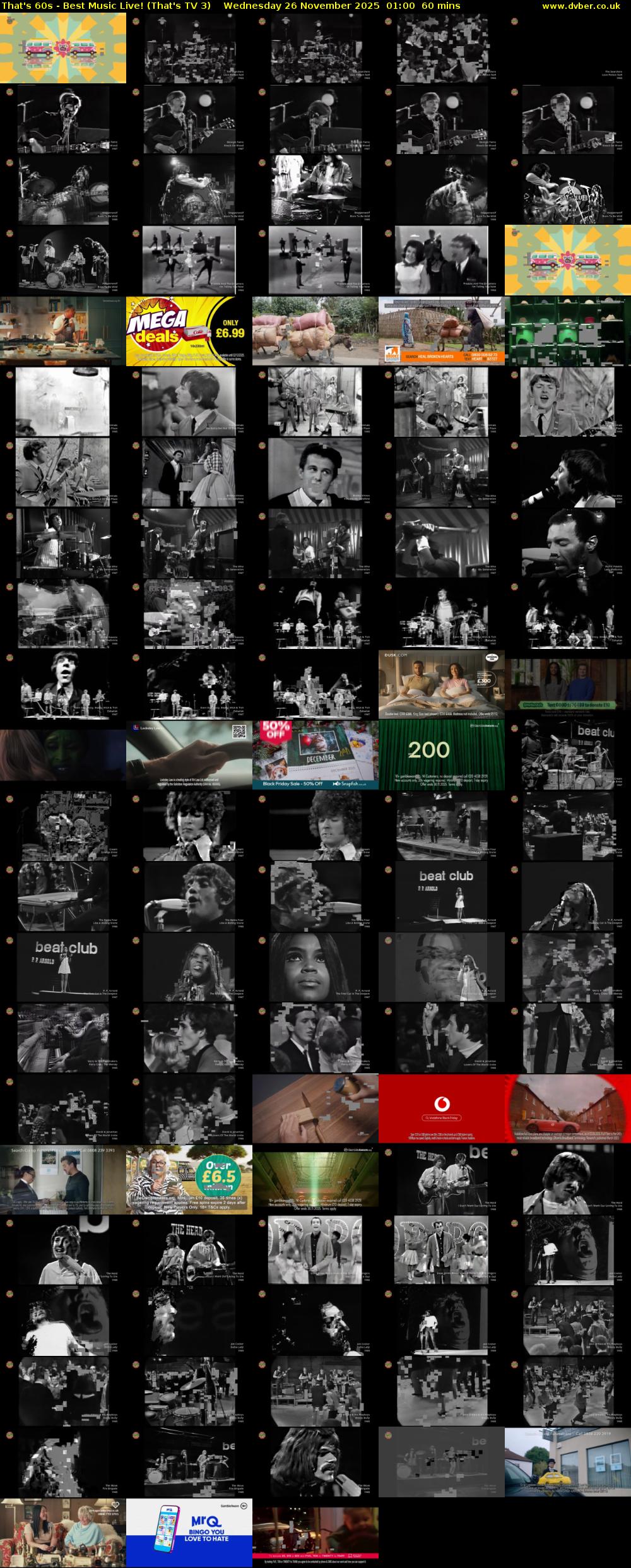 That's 60s - Best Music Live! (That's TV 3) Wednesday 26 November 2025 01:00 - 02:00