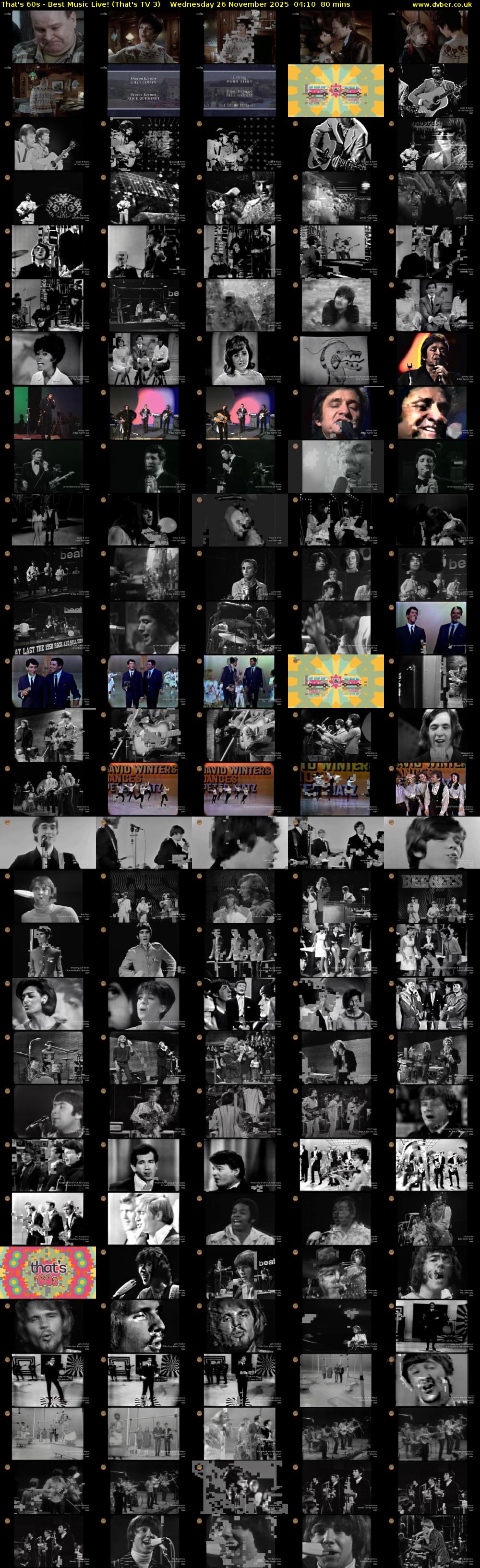 That's 60s - Best Music Live! (That's TV 3) Wednesday 26 November 2025 04:10 - 05:30