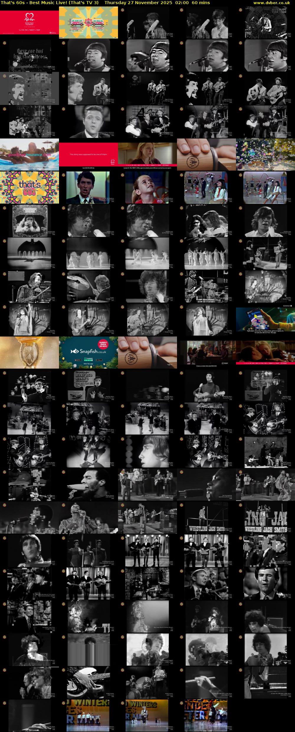 That's 60s - Best Music Live! (That's TV 3) Thursday 27 November 2025 02:00 - 03:00