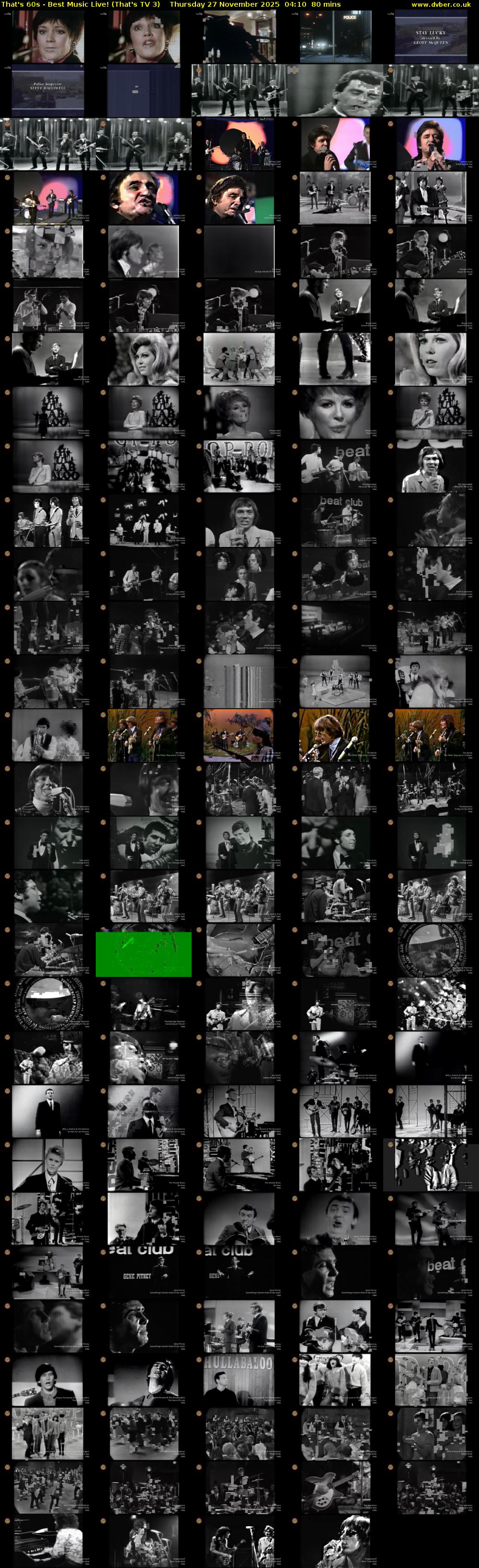 That's 60s - Best Music Live! (That's TV 3) Thursday 27 November 2025 04:10 - 05:30