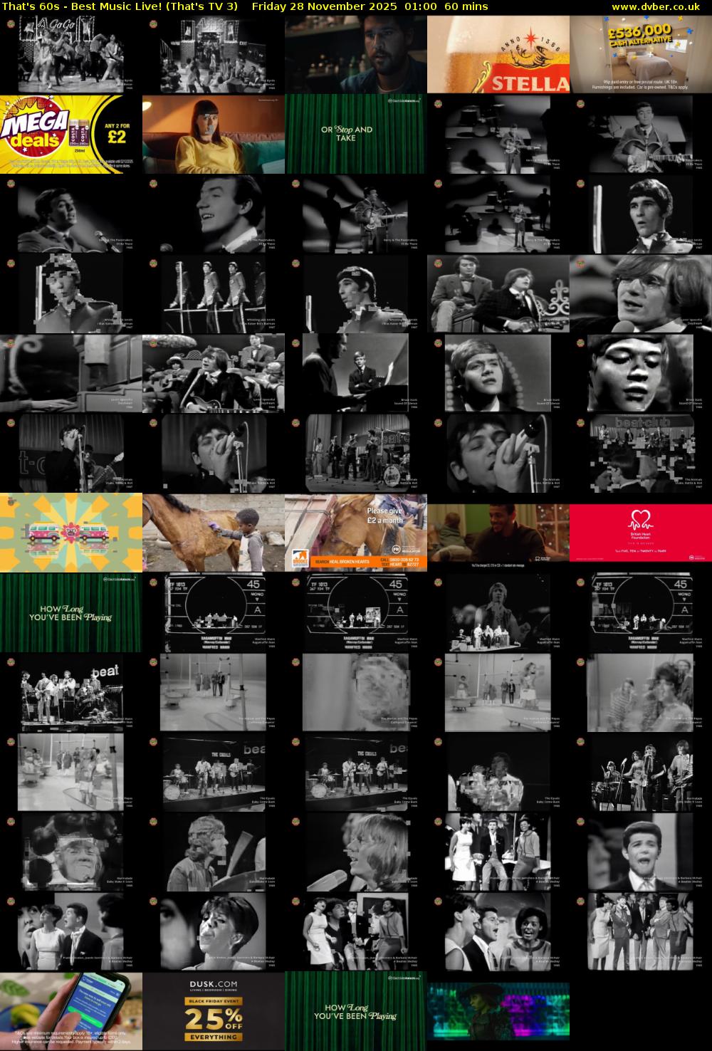 That's 60s - Best Music Live! (That's TV 3) Friday 28 November 2025 01:00 - 02:00