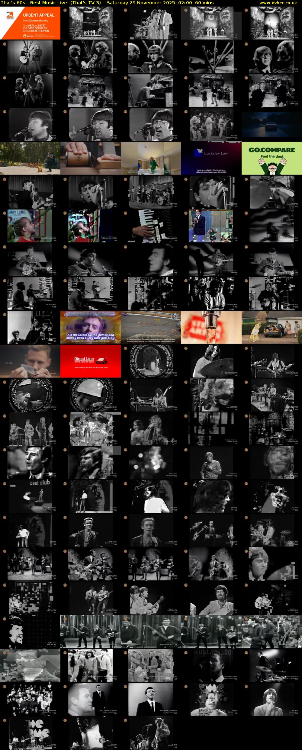 That's 60s - Best Music Live! (That's TV 3) Saturday 29 November 2025 02:00 - 03:00