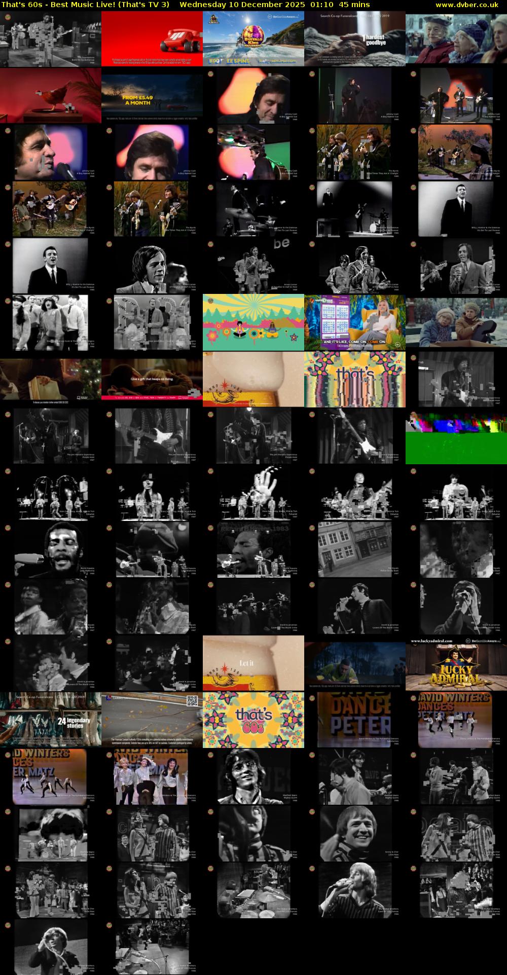 That's 60s - Best Music Live! (That's TV 3) Wednesday 10 December 2025 01:10 - 01:55