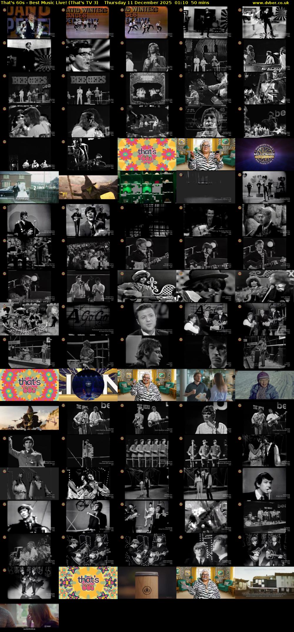 That's 60s - Best Music Live! (That's TV 3) Thursday 11 December 2025 01:10 - 02:00