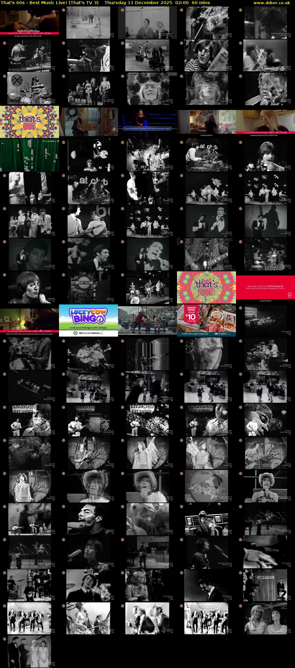 That's 60s - Best Music Live! (That's TV 3) Thursday 11 December 2025 02:00 - 03:00