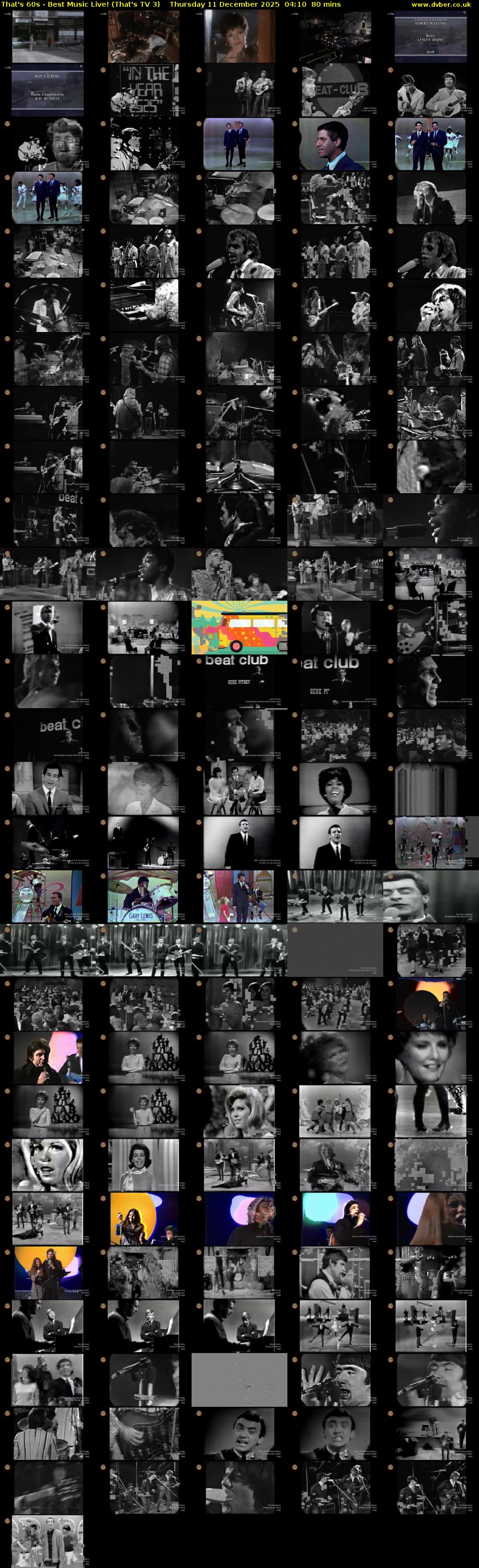 That's 60s - Best Music Live! (That's TV 3) Thursday 11 December 2025 04:10 - 05:30