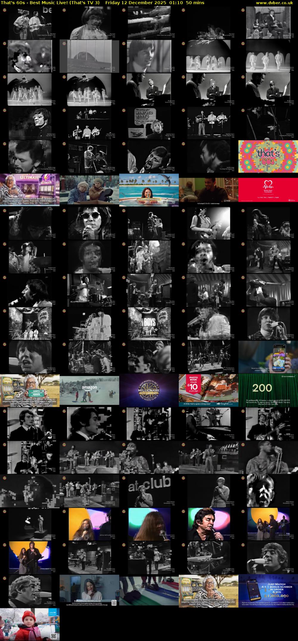 That's 60s - Best Music Live! (That's TV 3) Friday 12 December 2025 01:10 - 02:00