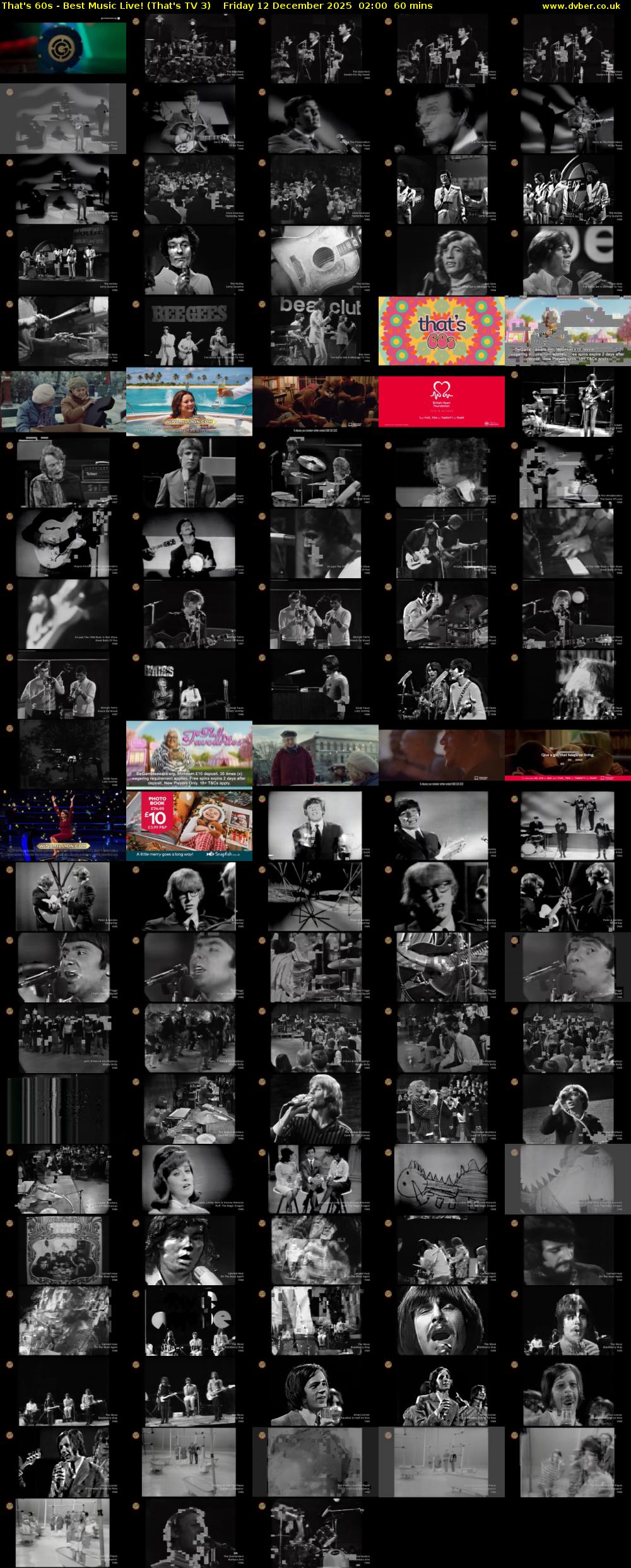 That's 60s - Best Music Live! (That's TV 3) Friday 12 December 2025 02:00 - 03:00