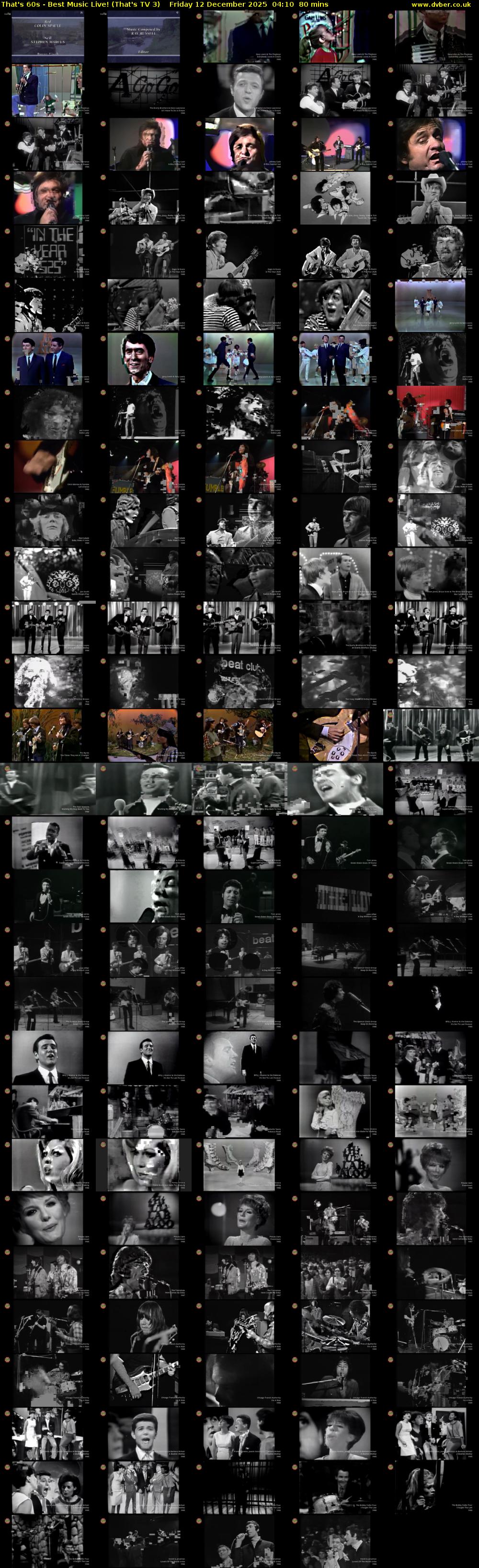 That's 60s - Best Music Live! (That's TV 3) Friday 12 December 2025 04:10 - 05:30