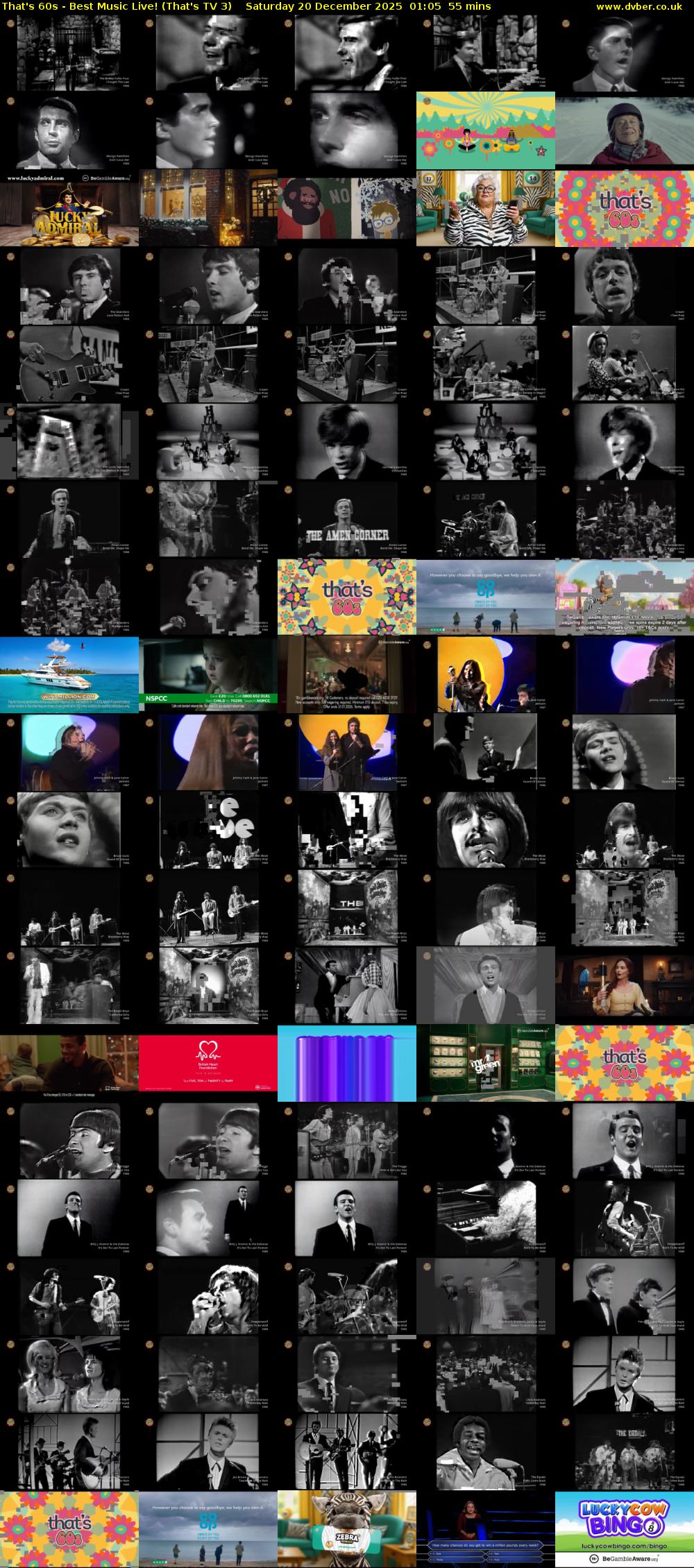 That's 60s - Best Music Live! (That's TV 3) Saturday 20 December 2025 01:05 - 02:00