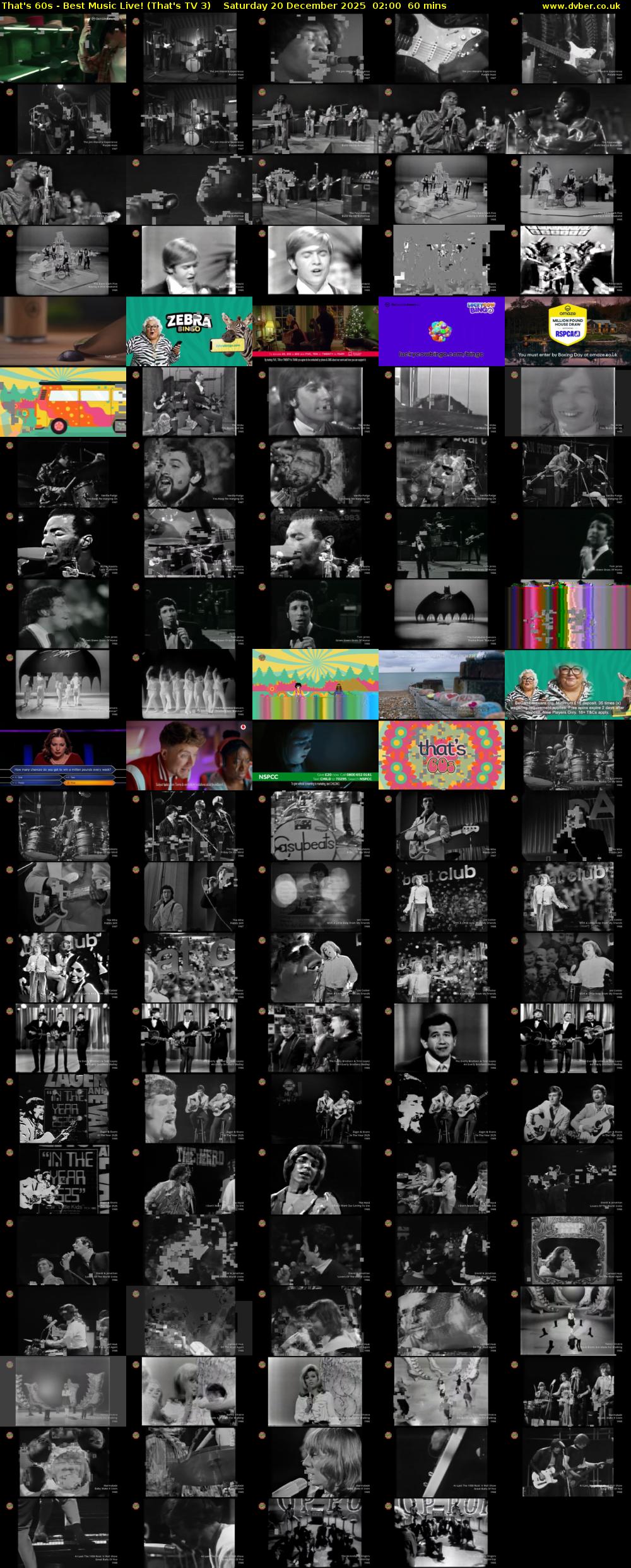That's 60s - Best Music Live! (That's TV 3) Saturday 20 December 2025 02:00 - 03:00