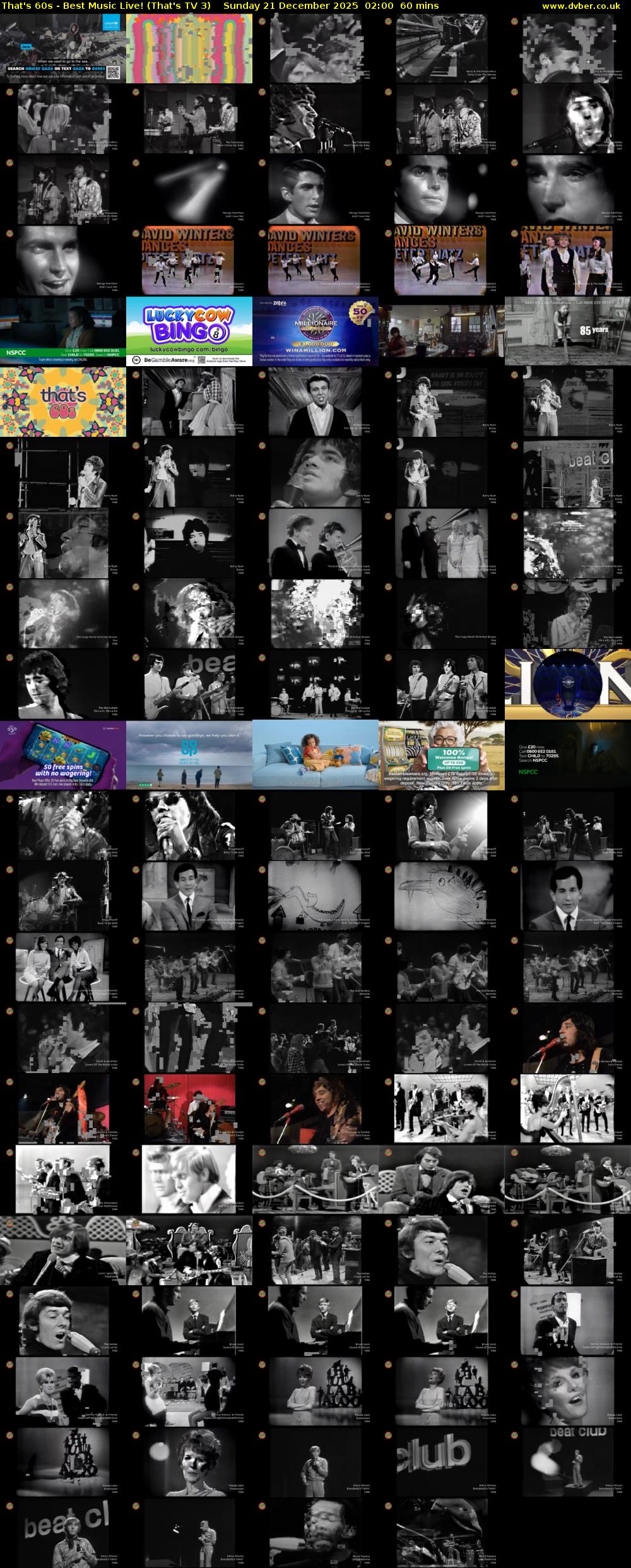 That's 60s - Best Music Live! (That's TV 3) Sunday 21 December 2025 02:00 - 03:00
