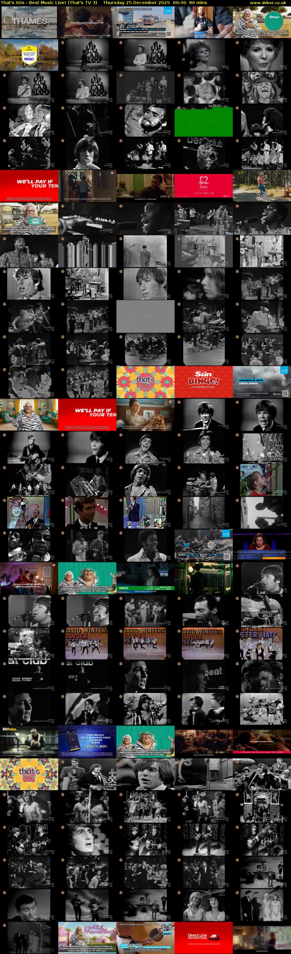 That's 60s - Best Music Live! (That's TV 3) Thursday 25 December 2025 00:40 - 02:00