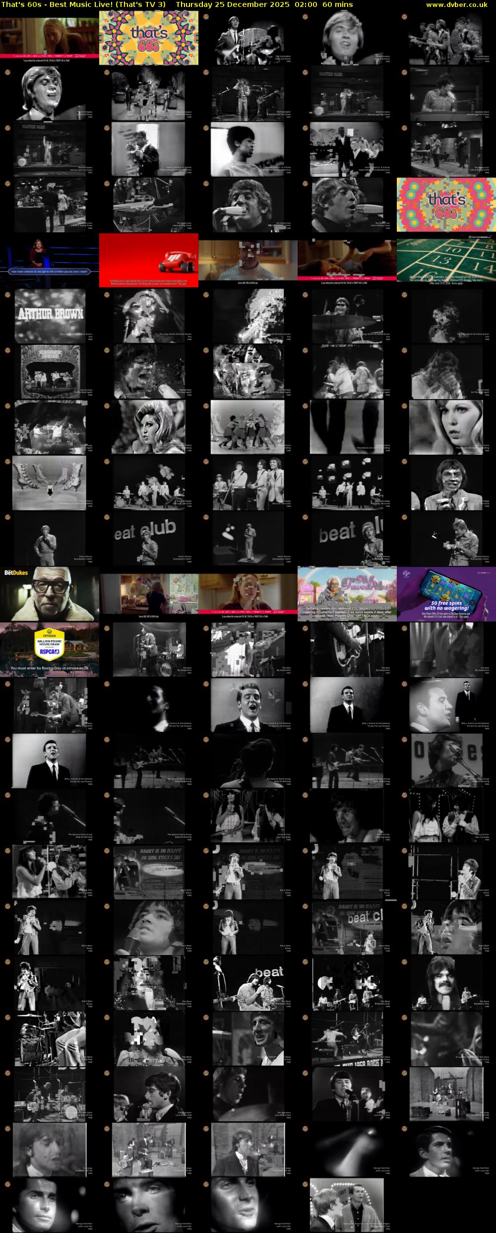 That's 60s - Best Music Live! (That's TV 3) Thursday 25 December 2025 02:00 - 03:00