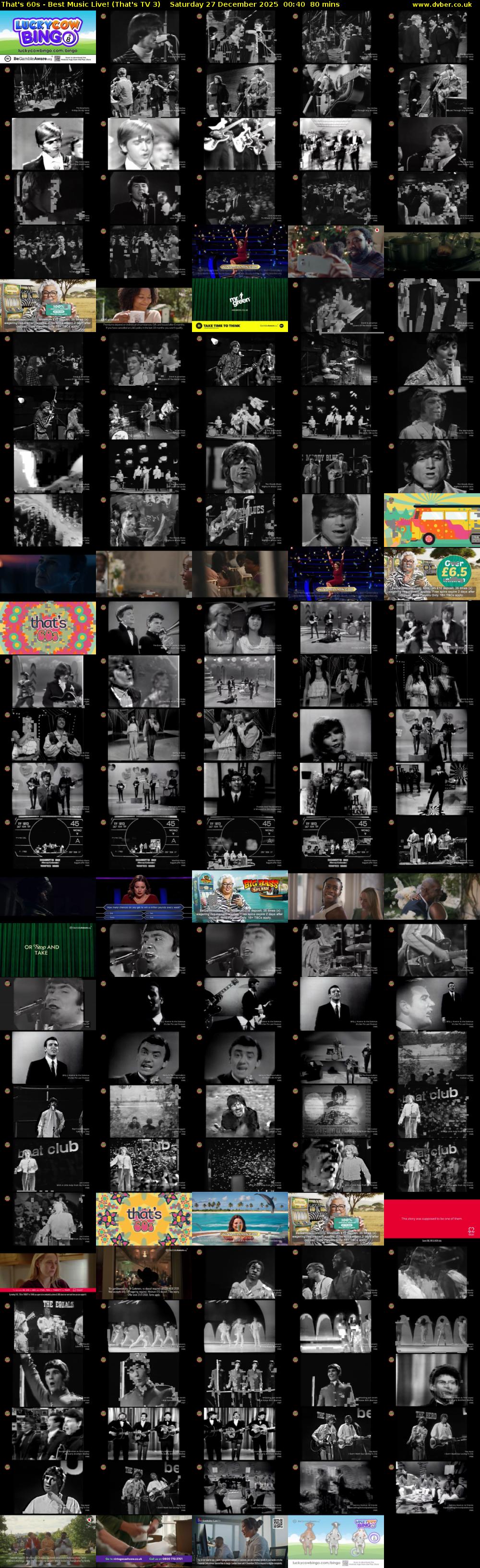 That's 60s - Best Music Live! (That's TV 3) Saturday 27 December 2025 00:40 - 02:00