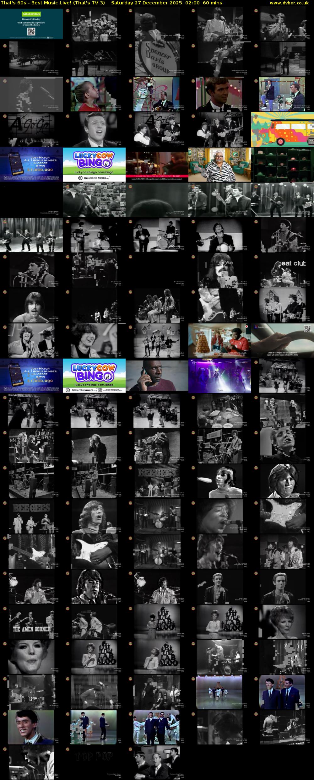 That's 60s - Best Music Live! (That's TV 3) Saturday 27 December 2025 02:00 - 03:00