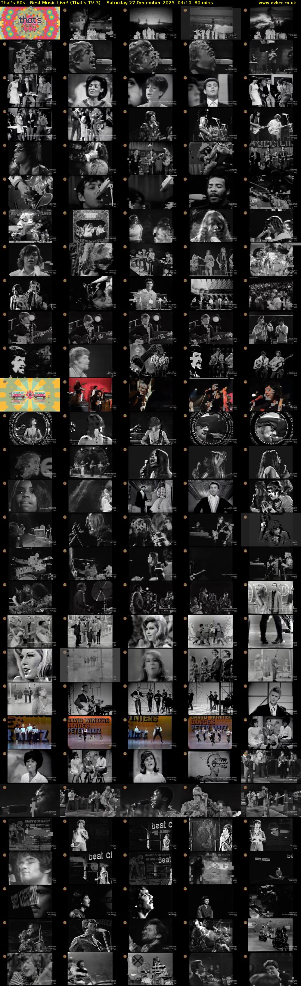 That's 60s - Best Music Live! (That's TV 3) Saturday 27 December 2025 04:10 - 05:30