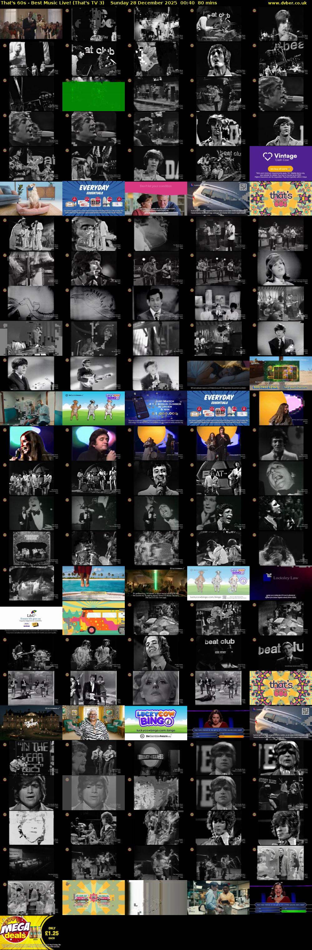 That's 60s - Best Music Live! (That's TV 3) Sunday 28 December 2025 00:40 - 02:00