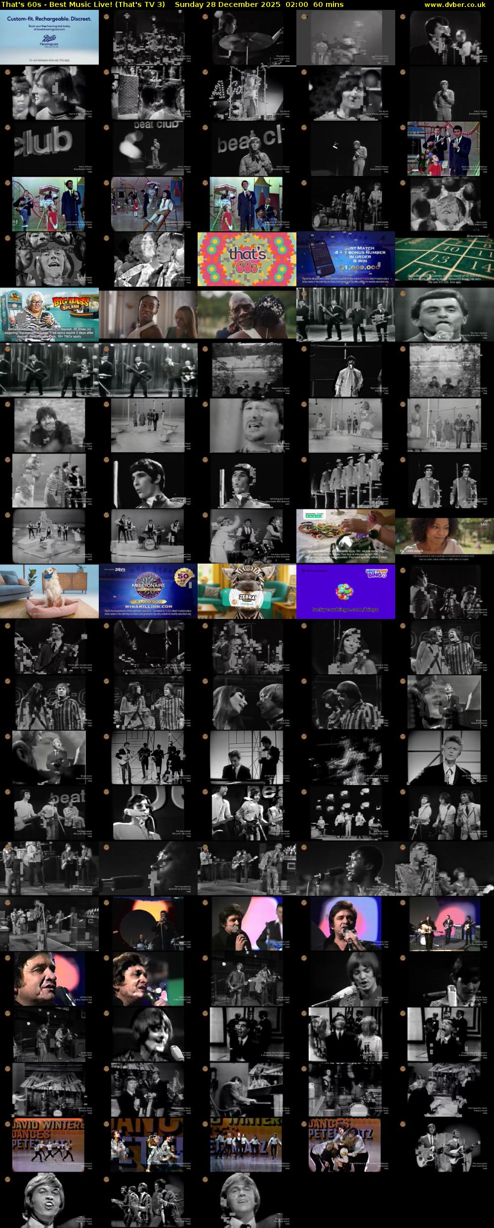 That's 60s - Best Music Live! (That's TV 3) Sunday 28 December 2025 02:00 - 03:00