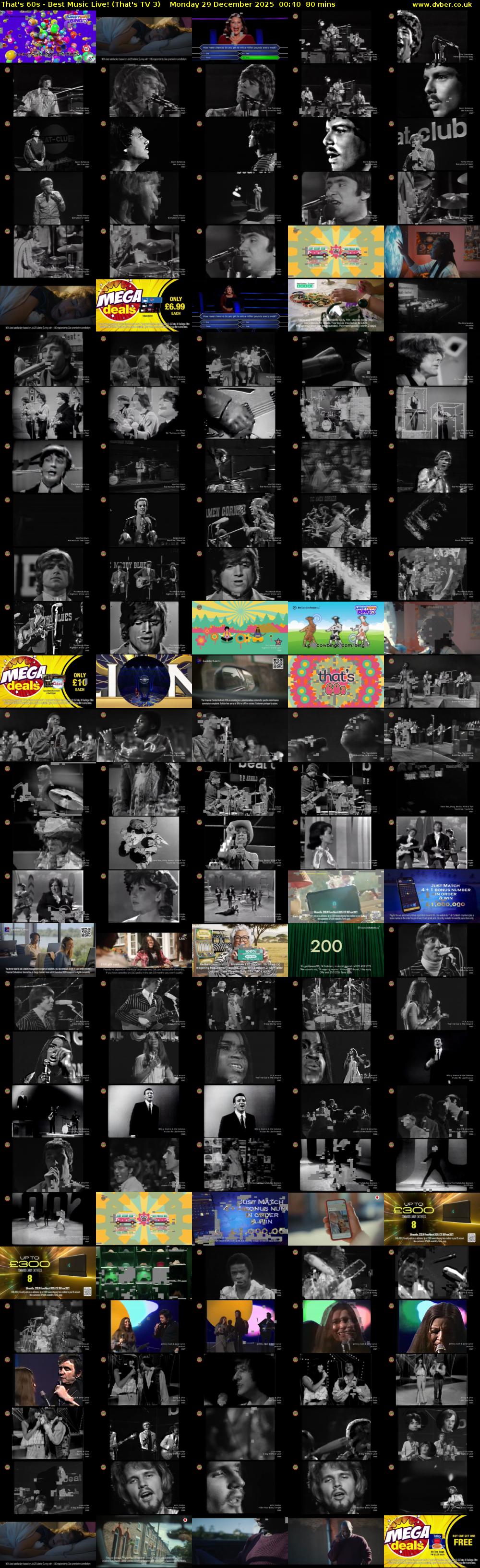 That's 60s - Best Music Live! (That's TV 3) Monday 29 December 2025 00:40 - 02:00