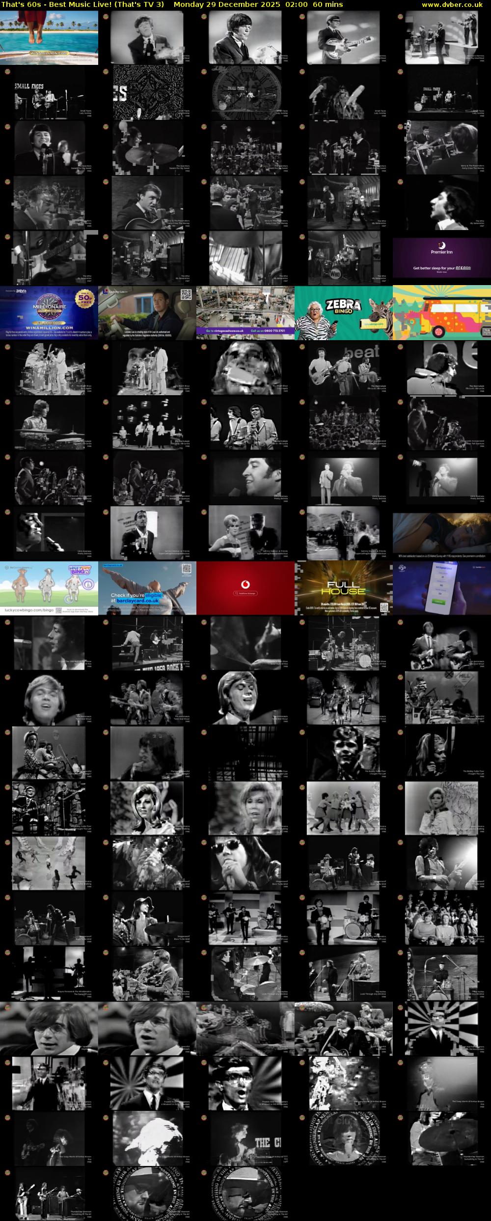 That's 60s - Best Music Live! (That's TV 3) Monday 29 December 2025 02:00 - 03:00