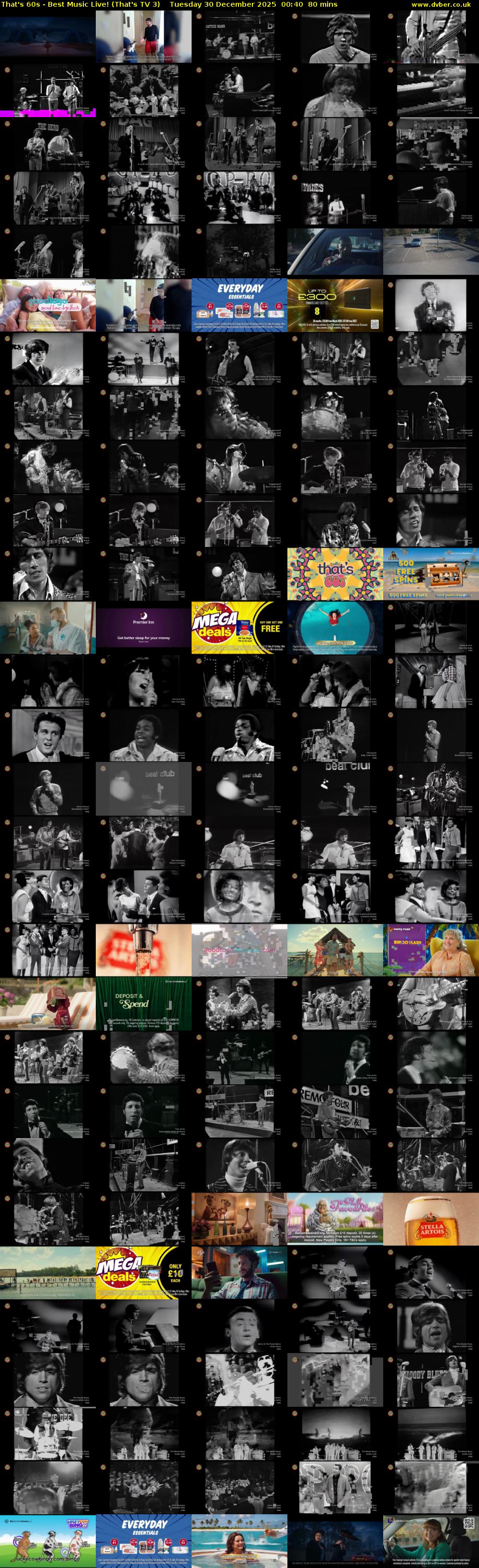 That's 60s - Best Music Live! (That's TV 3) Tuesday 30 December 2025 00:40 - 02:00