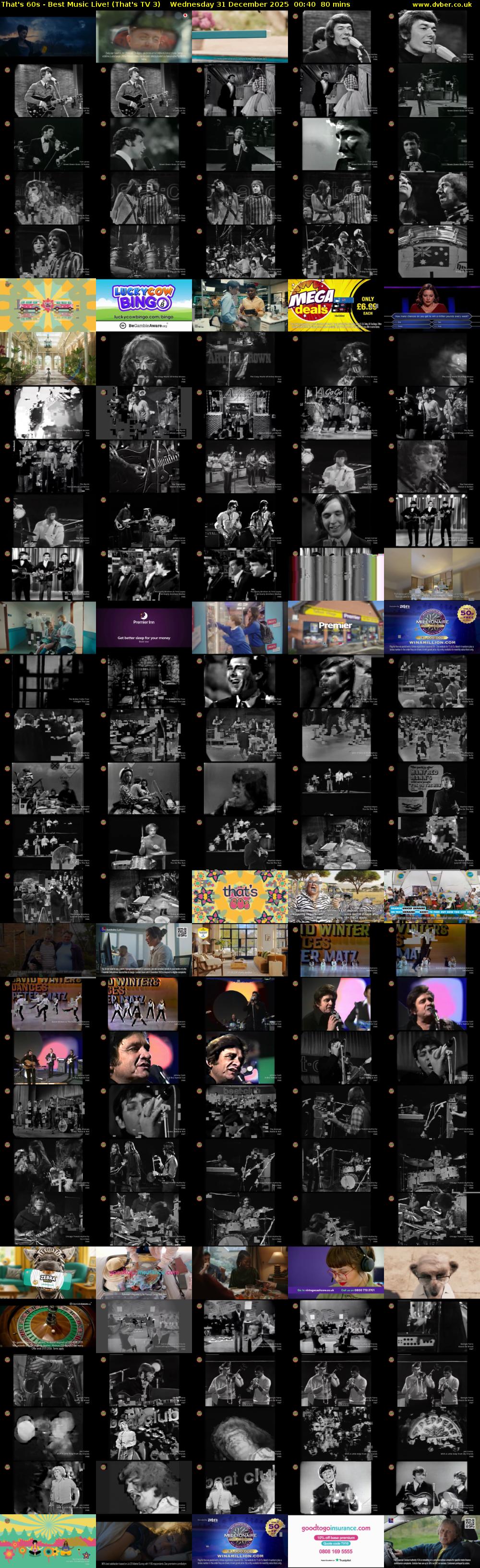 That's 60s - Best Music Live! (That's TV 3) Wednesday 31 December 2025 00:40 - 02:00