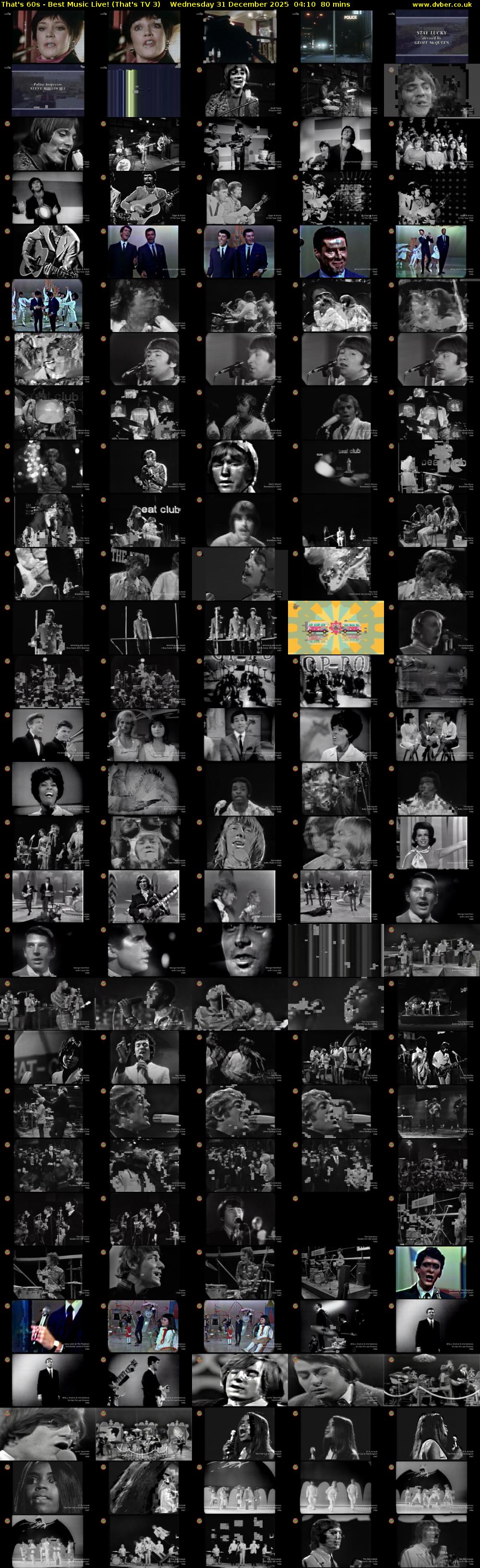 That's 60s - Best Music Live! (That's TV 3) Wednesday 31 December 2025 04:10 - 05:30